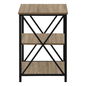 26" Rectangular Dark Taupe Black Metal Accent Table