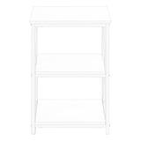 26" Rectangular White White Metal Accent Table