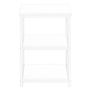 26" Rectangular White White Metal Accent Table