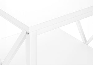 26" Rectangular White White Metal Accent Table