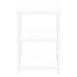 26" Rectangular White White Metal Accent Table