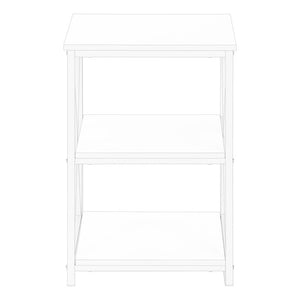 26" Rectangular White White Metal Accent Table