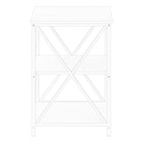 26" Rectangular White White Metal Accent Table
