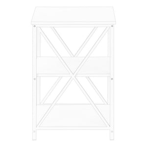 26" Rectangular White White Metal Accent Table