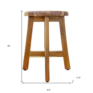 18" Natural Brown Backless Bar Chair