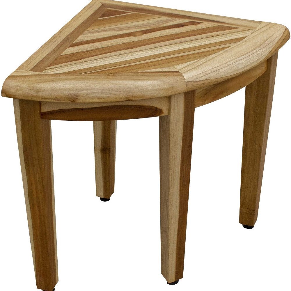 23" Natural Teak Corner Shower Bench