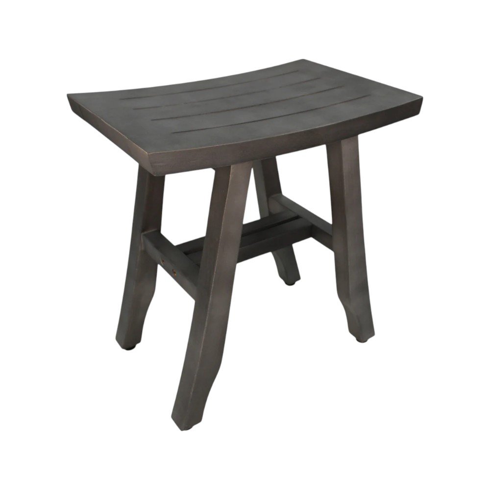 18" Antiqued Gray Teak Rectangular Shower Bench