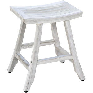 24" X 20" White Teak Square Shower Bench