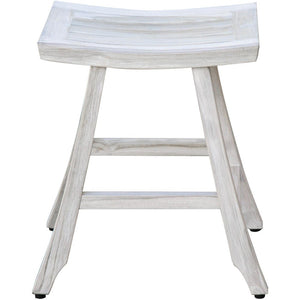 24" X 20" White Teak Square Shower Bench