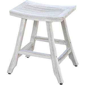 24" X 20" White Teak Square Shower Bench