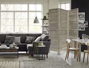67" Gray Folding Three Panel Screen Room Divider