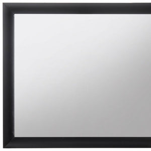 35" Black Square Wood Framed Mounted Dresser Mirror