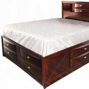 Espresso Wood Full Bed Frame With Drawers