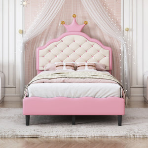 Lovely Crown Fantasy Princess Bed With Tufted Headboard by Couch.com