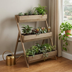 3 Tier Wooden Shelves Storage Plant Stand