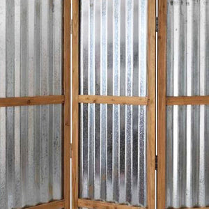 72" Brown Folding Three Panel Screen Room Divider