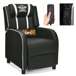 Massage Racing Gaming Single Recliner Chair-Red