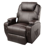 Ergonomic Heated Massage Recliner Sofa Chair Deluxe Lounge Executive w/ Control-brown