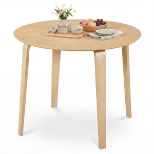 37.5" Round Dining Table with Rubber Wood Legs for Small Space-Natural