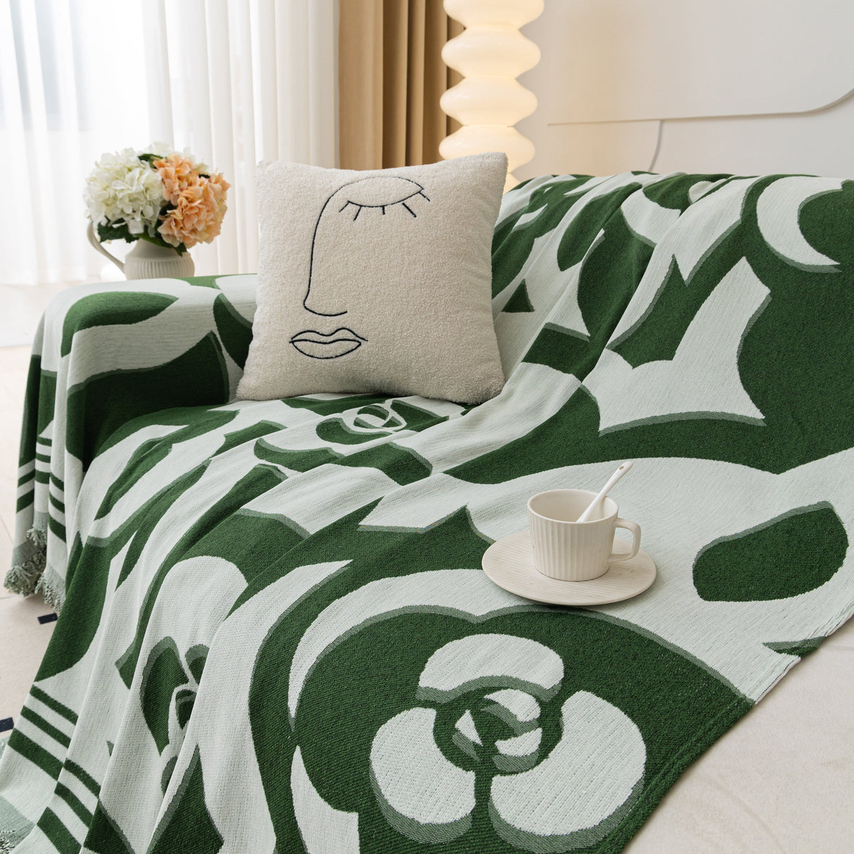 Chenille Sofa Cover Blanket, Couch Cover Blanket Throws for Couches Living Room Furniture Throw Covers