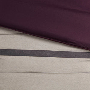 7 Piece Faux Suede Comforter Set Purple Queen