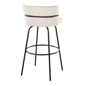 Cinch - Glam / Art Deco Fixed Height Barstool With Swivel & Round Footrest (Set of 2) by Couch.com