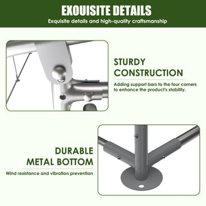 Large Metal Chicken Coop Upgrade Three Support Steel Wire Impregnated Plastic Net Cage, Oxford Cloth Plated Waterproof UV Protection, Duck Rabbit Sheep Bird Outdoor House - Silver by Couch.com