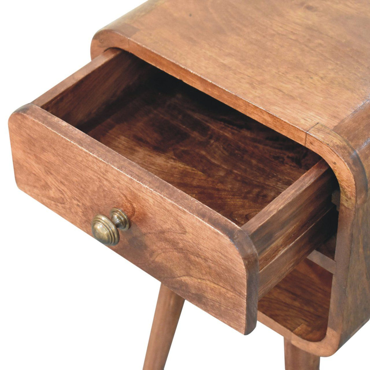 Mini California Curved Nightstand Wth Lower Slot by Couch.com