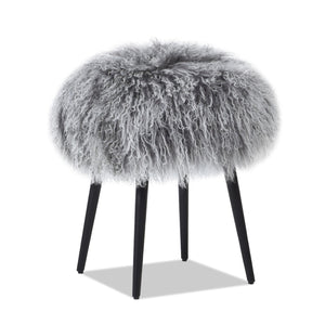 Alberta - Mongolian Sheepskin Round Ottoman by Couch.com