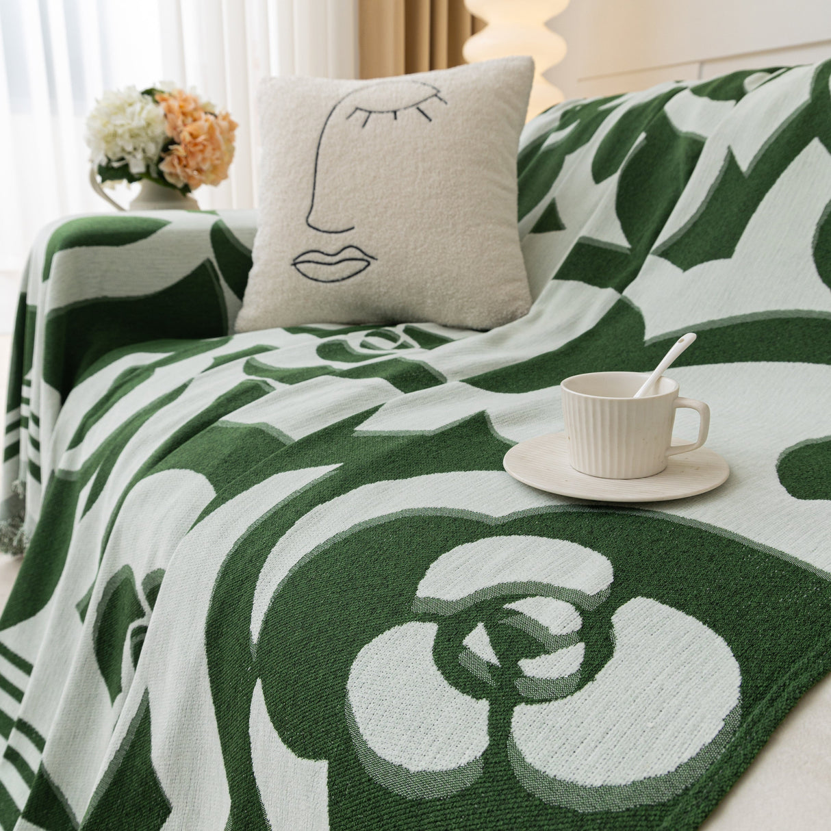 Chenille Sofa Cover Blanket, Couch Cover Blanket Throws for Couches Living Room Furniture Throw Covers