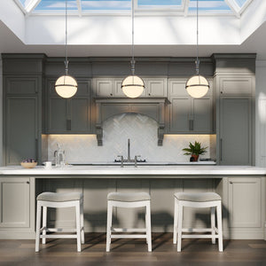 26" Gray and White Solid Wood and Linen Blend Backless Counter Height Bar Chair