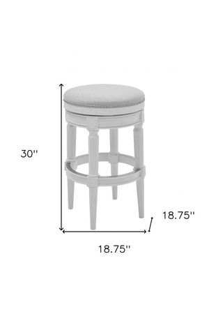 26" Gray Solid Wood Backless Bar Height Swivel Bar Chair