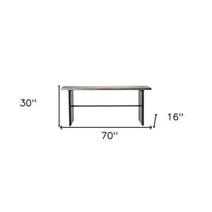 16" Brown Solid Wood Solid Console Table