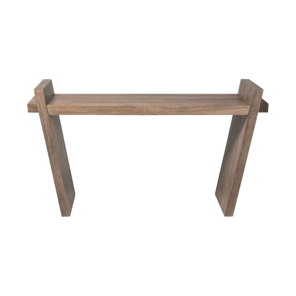 60" Brown Solid Wood Slanted Base Console Table