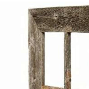 25" X 22" Gray Weathered Wood Window Frame With Planter