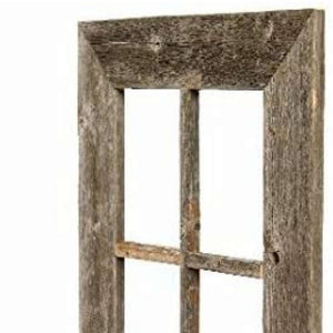 25" X 22" Gray Weathered Wood Window Frame With Planter