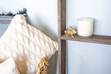 57" Brown Rustic Five Step Wood Ladder Shelf
