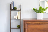 57" Brown Rustic Five Step Wood Ladder Shelf