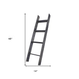 4 Step Blackwash Rustic Wood Ladder Shelf