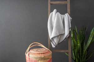 5 Step Rustic Espresso Gray Wood Ladder Shelf