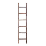 72" Gray Rustic Seven Step Wood Ladder Shelf