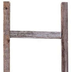 72" Gray Distressed Solid Wood Seven Step Ladder Shelf