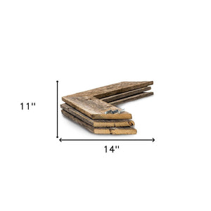 Set of Three Gray Distressed Wood Hanging Arrow Dimensional Sculptures