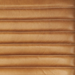 37" Tan and Black Faux Leather Tufted Lounge Chair