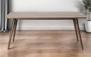 72" Dark Brown Solid Wood Dining Table