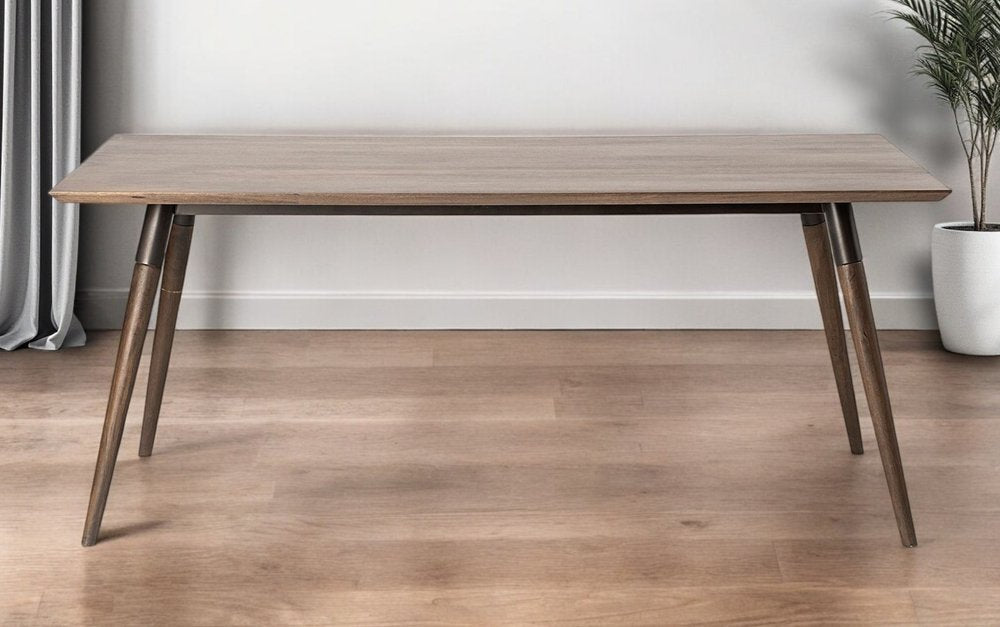 72" Dark Brown Solid Wood Dining Table