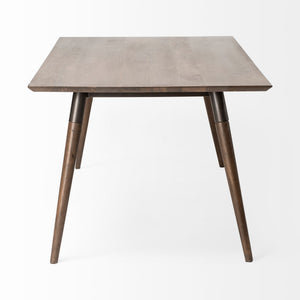 72" Dark Brown Solid Wood Dining Table