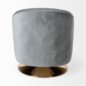 29" Gray and Copper Velvet Lounge Chair