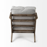 31" Light Gray and Brown Fabric Lounge Chair