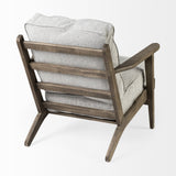 31" Light Gray and Brown Fabric Lounge Chair
